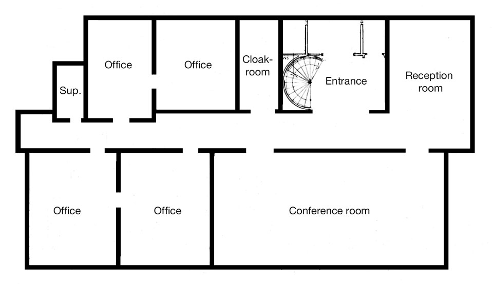 Fig. 11B. Floor plan of the Nobel premises in the old administration building